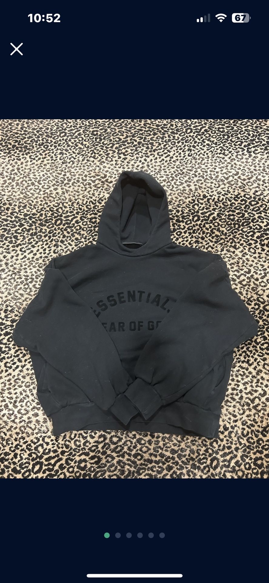 essentials “fear of God” hoodie, size L