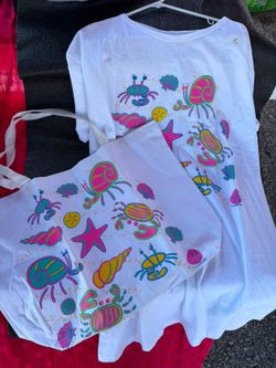 One size beach shirt with matching bag