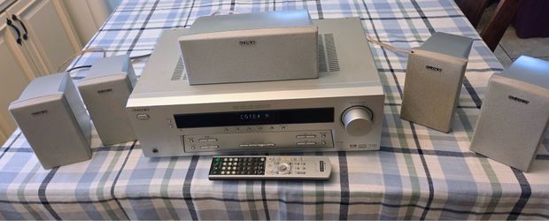 Sony STR-K750P 5.1 Home Theater Receiver BUNDLE - Includes Remote, 5 Speakers, Wire