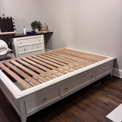 Full Sized Bed Frame And Dresser 