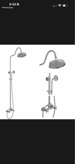 BWE Wall Bar Shower System w/Hand Shower Dual Cross Handles in Brushed Nickel