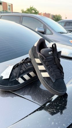 adidas Grand Court Alpha 0 Black/White Suede Sneakers