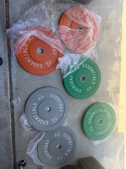 Brand new bumper Olympic weight plates. Have a couple sets left