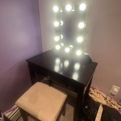 brown vanity With Mirror And Seat (expresso Color) 