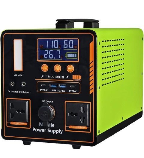 Portable Power Station, 1216Wh 1200W, Automotive-grade LiFePO4 Battery, backup power supply, Reinforced Metal Frame, suitable for outdoor camping home