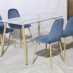 Modern Glass Kitchen Table Set