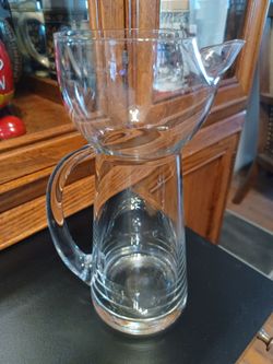 Vintage Crate & Barrel Flo Pitcher-Krosno Poland MCM Glass