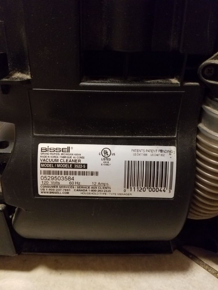 Bissell vacuum powerforce 12 amps