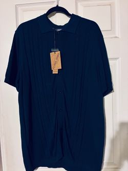 PJ Paul Jones Navy Button-Up Short Sleeve Shirt