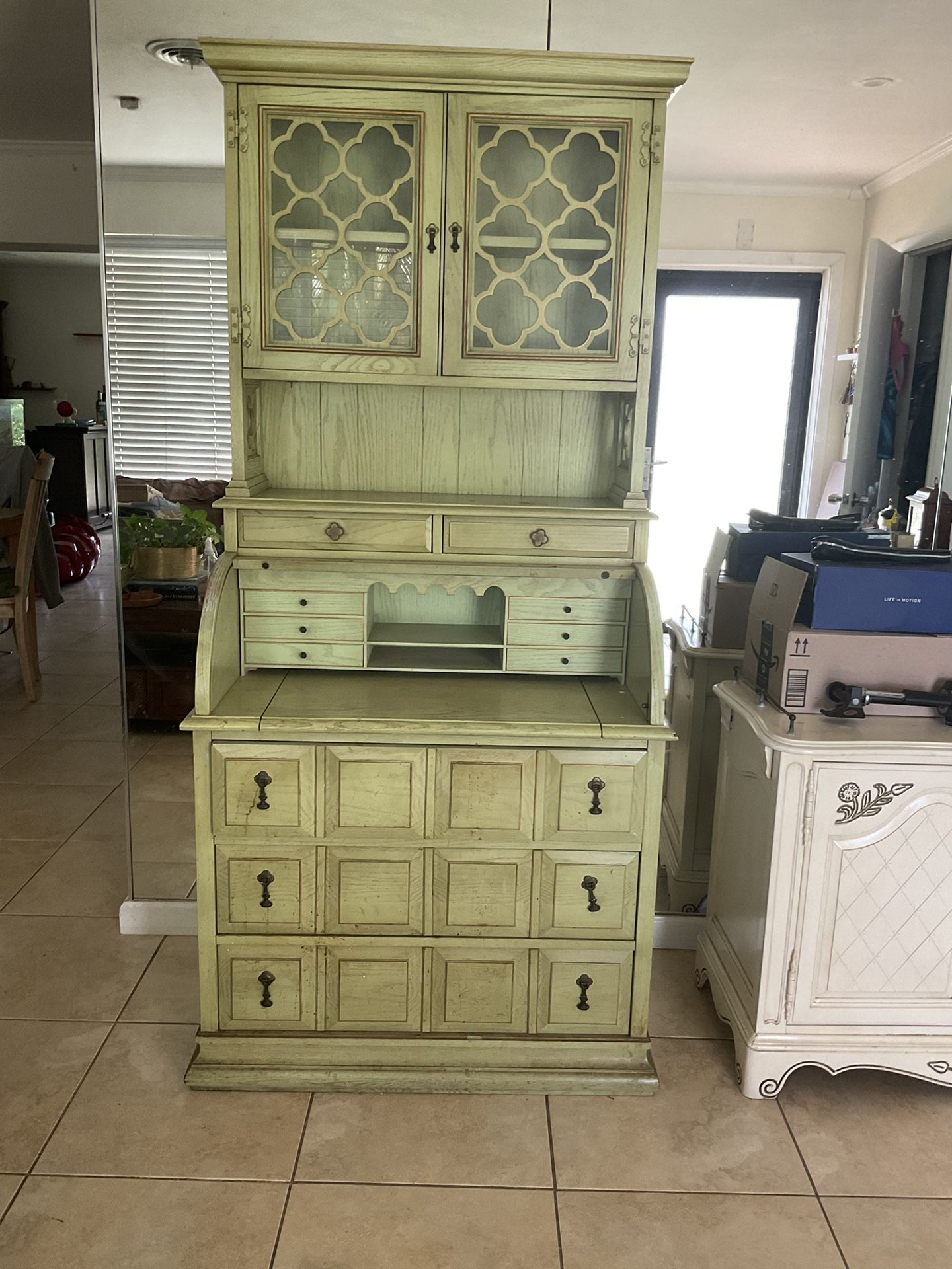 Jasper Cabinet Green Drop Secretary Desk