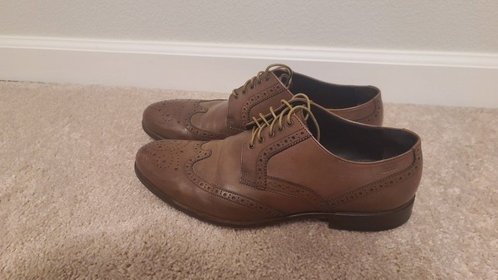 Hugo Boss Brown Leather Vero Cuoio Lace Up Oxford Shoes