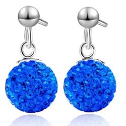 925 Sterling silver paved disco ball set