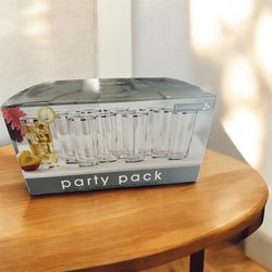 Party Pack Set of 12 Platinum Banded Glass Tumblers