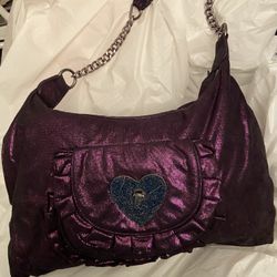 Betsey Johnson Beautiful Shimmering Plum Purse  