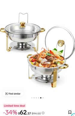5QT Stainless Steel Round Chafing Dishes Buffet Set