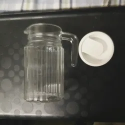 Liquid creamer glass pitcher with lid