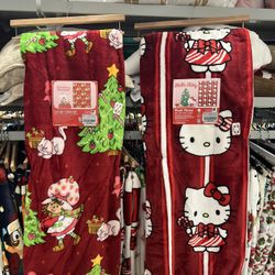 Hello kitty & strawberry shortcake blanket
