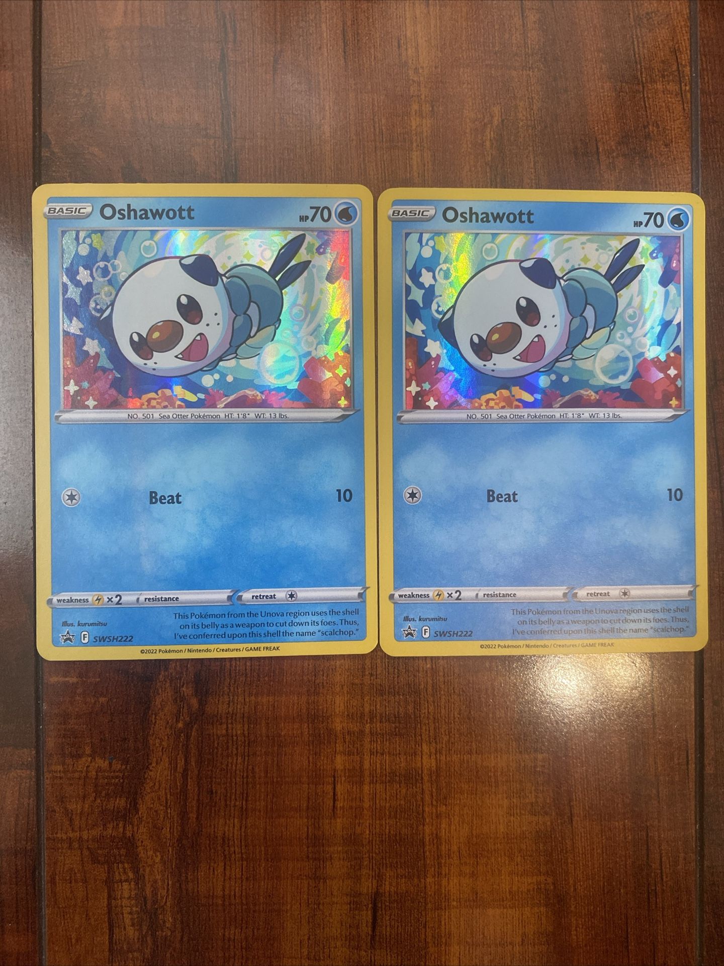 Pokemon Oshawott SWSH222 Black Star Promo Cosmos Holo Lot of 2 NM
