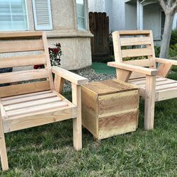 Patio Chairs With Coffee Table 3Pc Set