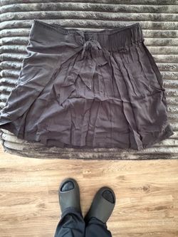 Black Flowy Mini Skirt with Tie Waist