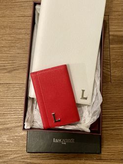 Lancaster vintage Italian leather Wallet  Set