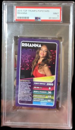 2015 Top Trumps Pop Stars Rihanna card graded a PSA 9 Mint