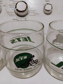 New York Jets collector glasses from '70s vintage