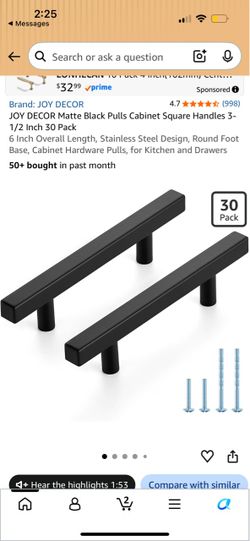 30 Matte black handles