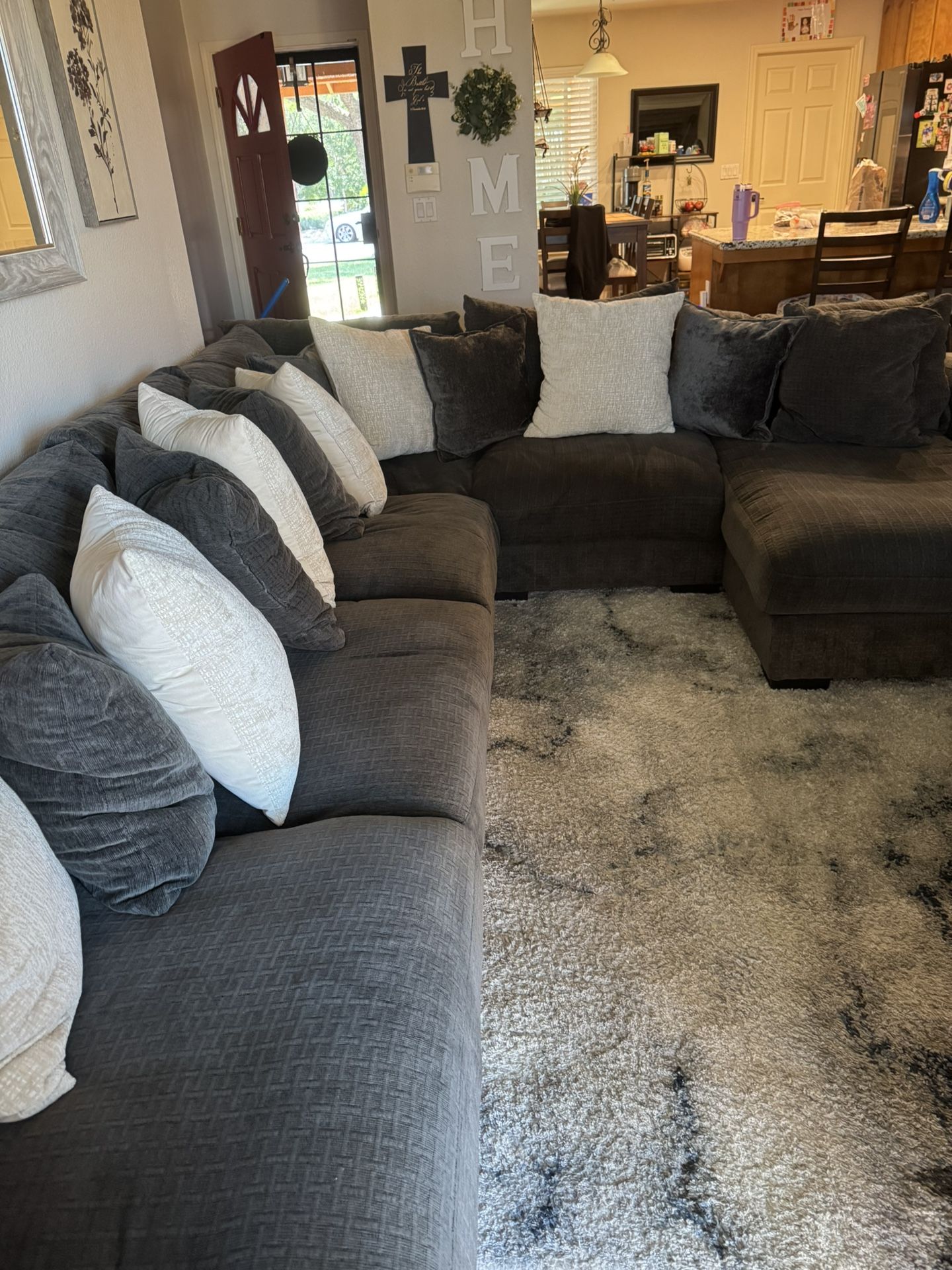 Gray Sectional With Chaise