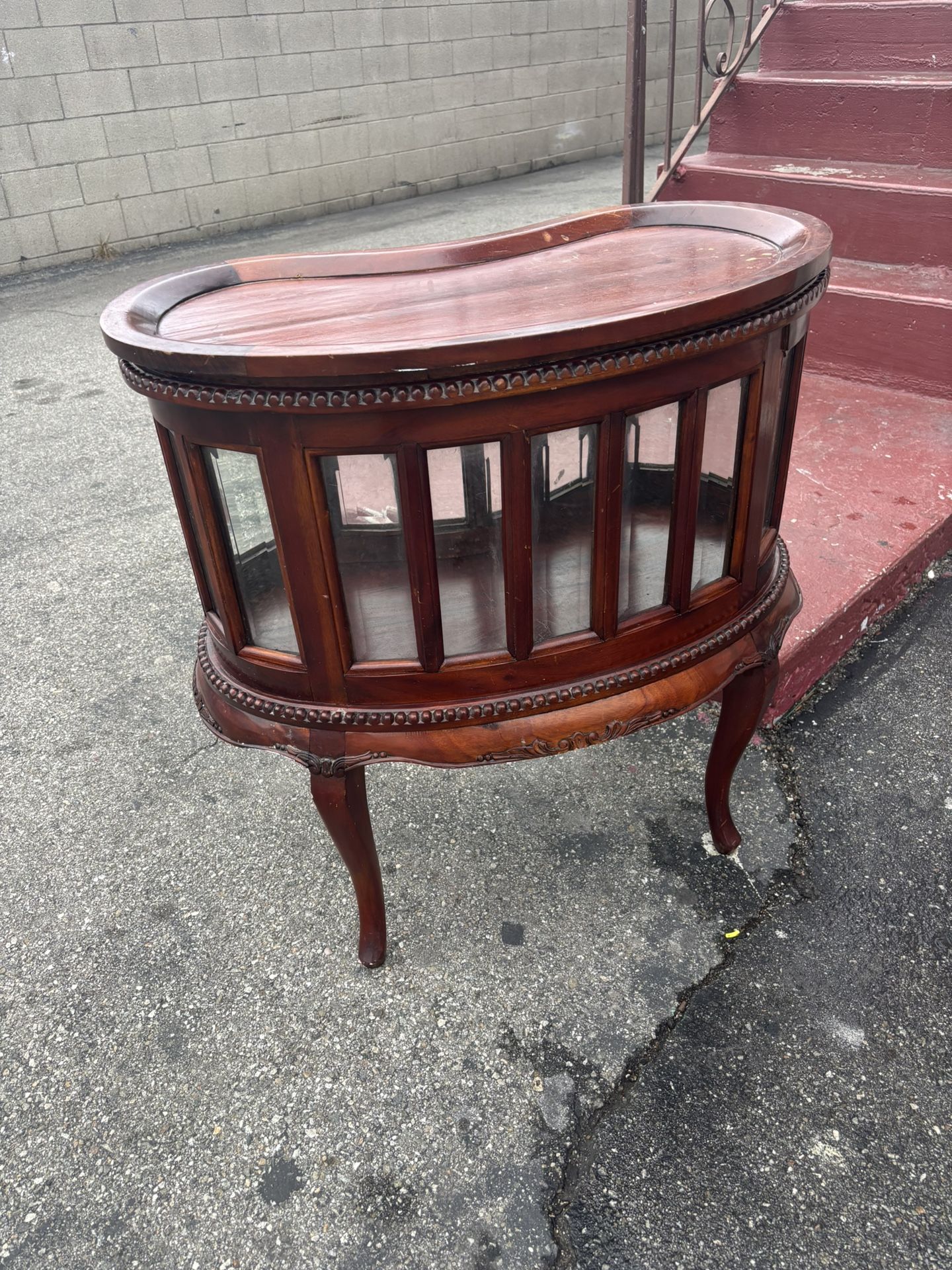 Antique Oval Vitrine Table