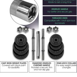 60 Lbs. Adjustable Dumbbells With connector Bar