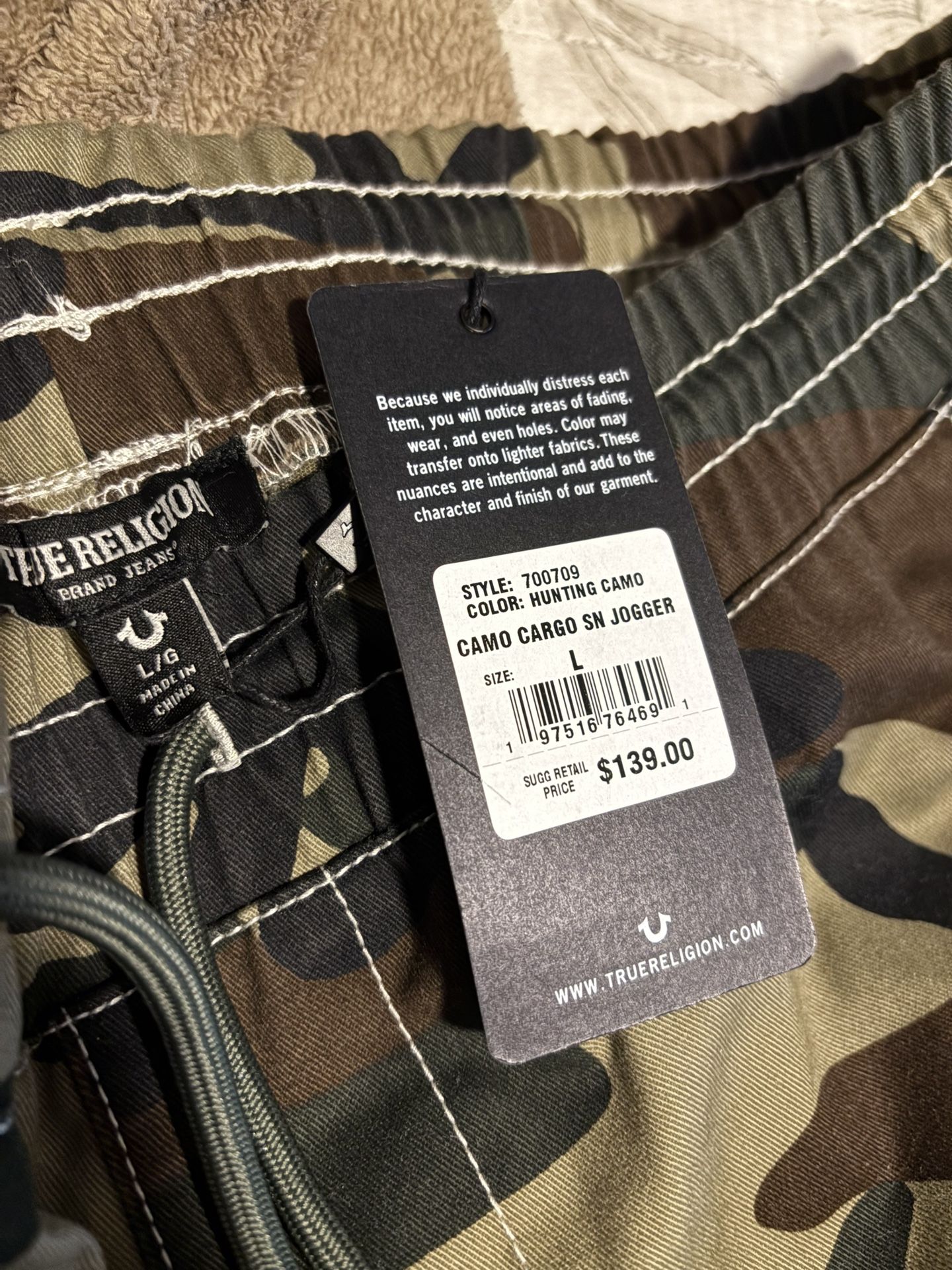 True Religion Camo Cargo Joggers