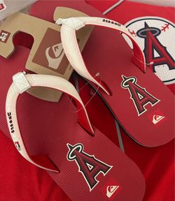 NWT Quiksilver Men's Anaheim Angels Sandal, White/Red, Sz 11