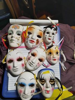 Vintage Porcelain  Wall Masks 