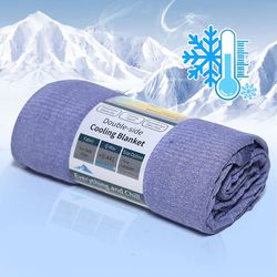 Cooling Throw Blanket for Hot Sleepers, Summer Blankets with Double Sided Cold Effect for Couch Lightweight Breathable Cold Blanket, Q-MAX>0.5, for Ni