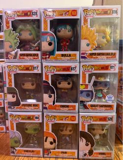 Dbz female funko pops kefla/bulla/chichi/mai/caulifla/videl/pan/cheelai/saiyangirl