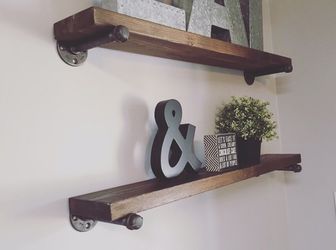 Industrial Galvanized Pipe Shelf Floating Shelves