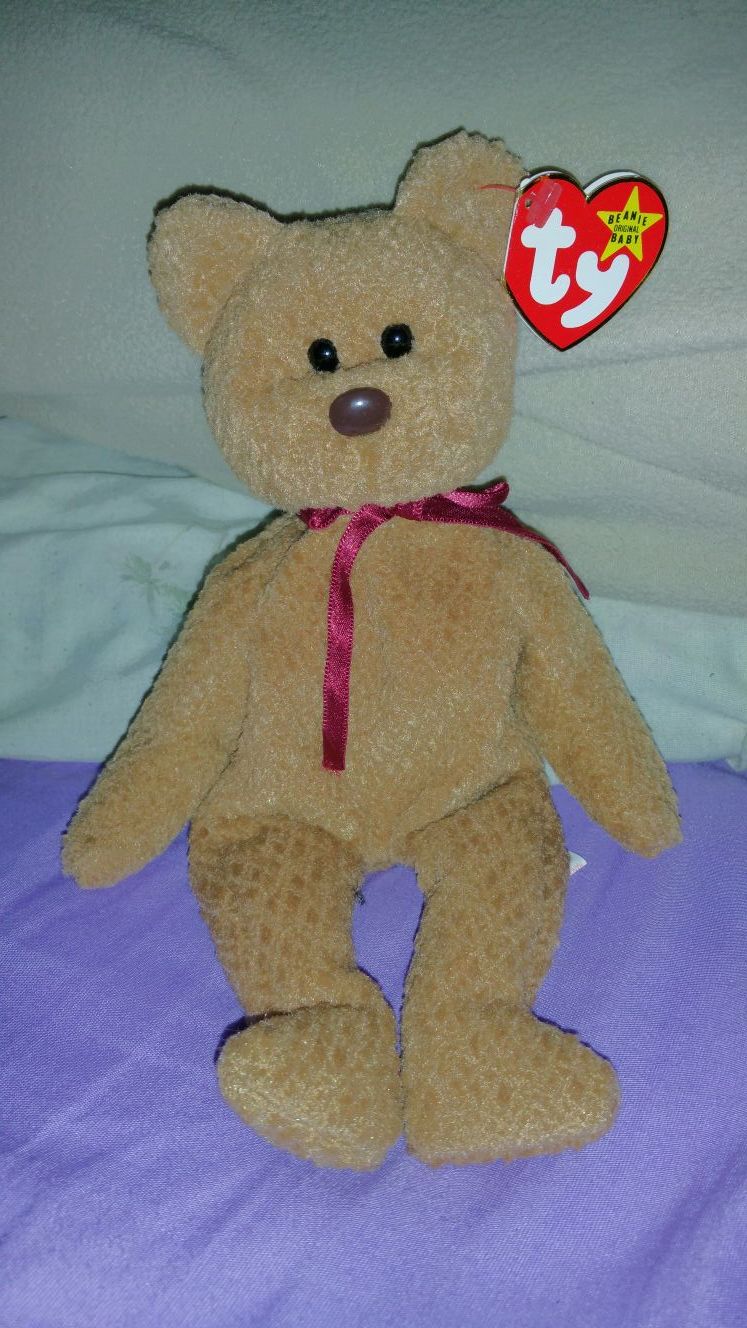 First Edition Curly Beanie Baby With tag attached