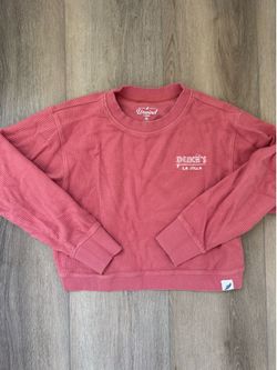 Dukes La Jolla Pink Ribbed Cropped Pullover Sweater Sweatshirt Women’s Medium