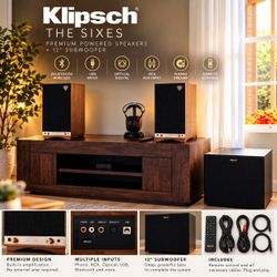 Klipsch The Sixes Powered Speakers with 12" Subwoofer