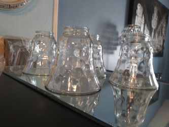 Etched glass ceiling fan light bulb covers