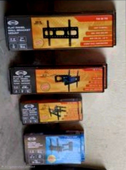 Tv Wall Mount Universal Full Motion Very Strong Size Support 23" to 56" Swivel 180° Tilt 15° 88 Lbs Max Load Arm extends 60~480mm Brand New In Box