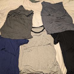 Women Short sleeve/sleeveless Nursing Tops - XL (5 shirts total)