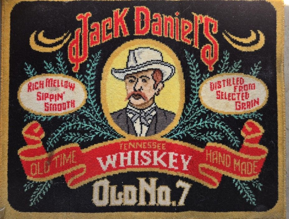 Rare Vintage Jack Daniel's Whiskey Rug (33" X 27")