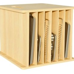 7 Tier Wooden Tray Dividers for Cabinets Cookie Sheet Organizer for Pot, Pans, Baking Tray Organizer for Kitchen Documents Storage(14" W x 16.5" H x 1