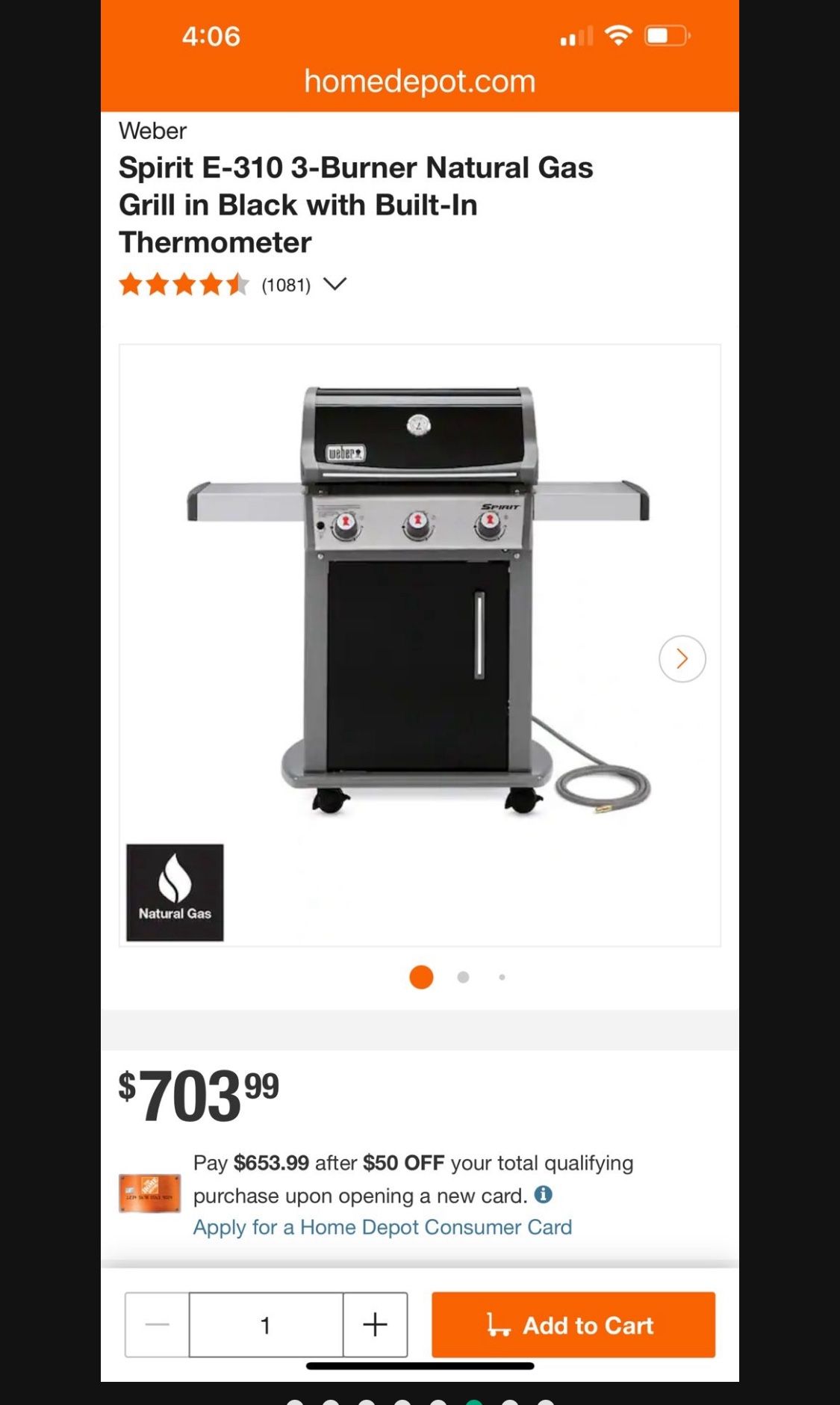 Weber Grill Still Available If You See This Posted
