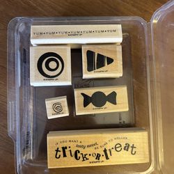 🍬 Stampin’Up! • “Tasty Sweet” Wood Mounted Rubber Stamp Set (6pcs)