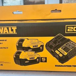 Dewalt 20v Batteries 5.0 Ah And Charger Brand New