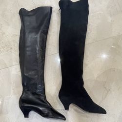 Miss Maud Thigh High Black Boots Size 8 1/2