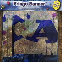 Happy Chanukah Fringe Banner Decoration W Hologram Effect 